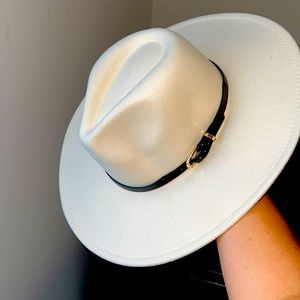 Beige Wide Brim Hat